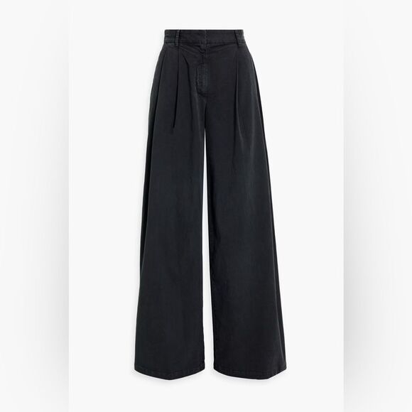 Nili Lotan $695 Flavie Wide Leg Pants in twill cotton blend - Picture 9 of 16